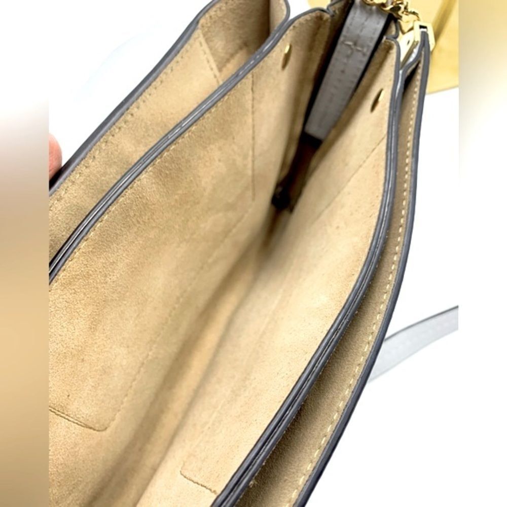 Auth CHLOE Small Faye Crossbody Bag Powder Blue Leather Putty Suede Very Good - Picture 9 of 16